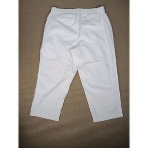 Lands' End White Women's Plus Size 16 W Mid Rise Pull On Capri Pants